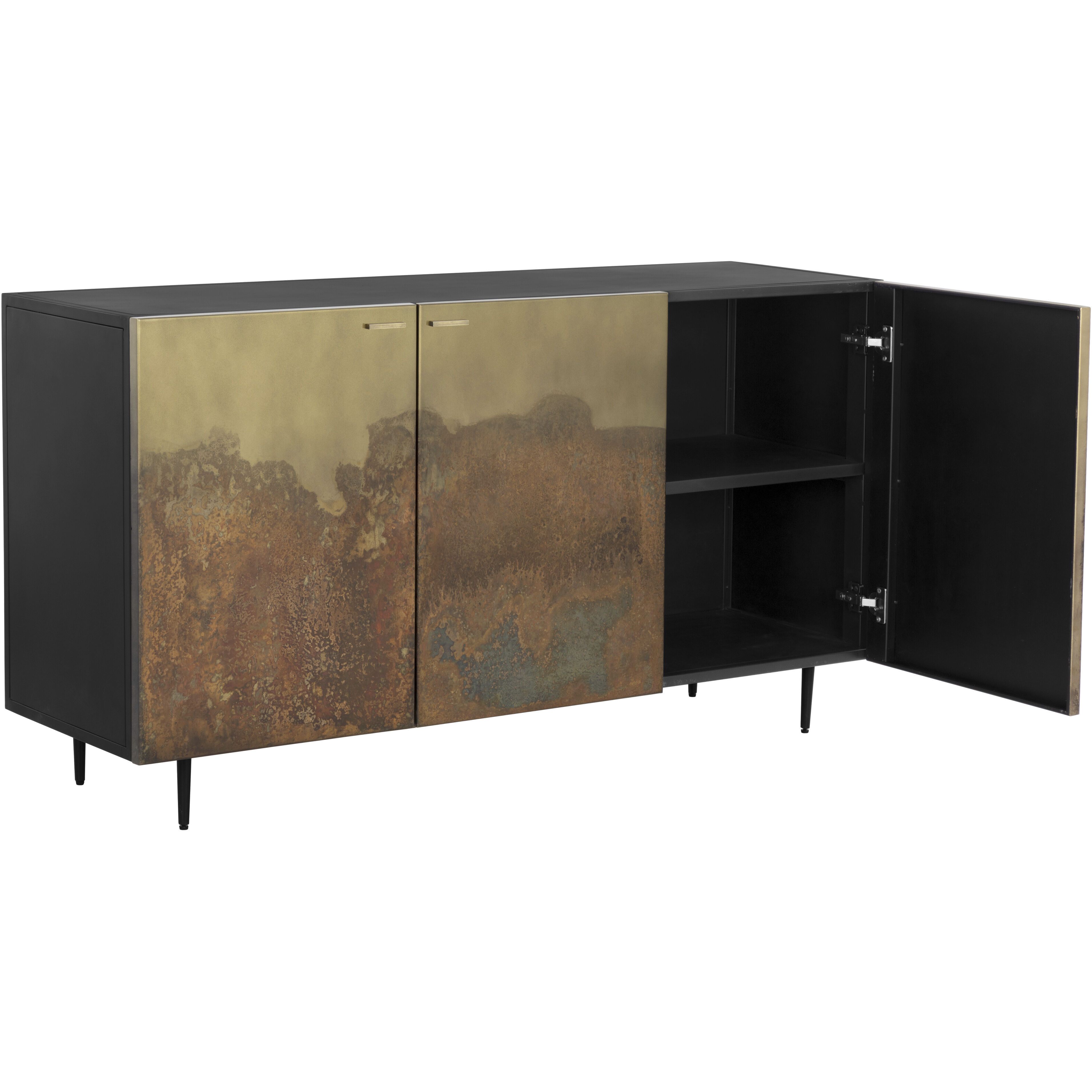Auburn 60 X 18 inch Antique Brass / Black Sideboard